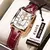 Poedagar luxo de alta qualidade relógio de pulso feminino à prova dwaterproof água data retângulo relógio para mulher couro quartzo relógios femininos reloj + caixa - Turinshop virtual