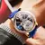 haemmer astronomia relógio masculino caso transparente design relógio de quartzo de couro masculino ajuste de tempo jacob relogio à prova dwaterproof água