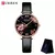 Curren feminino assista topo da marca de luxo ouro feminino à prova dmesh água relógio malha pulseira aço inoxidável flor senhoras relógio pulso 9059 - loja online