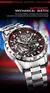 Glenaw steampunk esqueleto relógio masculino anel de luxo relógios mecânicos automáticos luminoso à prova dwaterproof água relógio pulseira aço inoxidável - Turinshop virtual