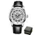 Skrox original esqueleto de ouro movimento automático relógio masculino mecânico à prova dwaterproof água relógios pulso pulseira couro relógio luxo - loja online