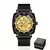 Skrox quadrado elegante esqueleto movimento automático homem relógio de pulso mecânico marca original luxo relógio reloj hombre - loja online