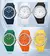 Unissex masculino feminino relógio esporte masculino quartzo relógio de pulso colorido silicone banda verde amarelo borracha relógios homem de negócios senhoras relógio - loja online