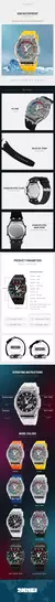 Skmei-relógio de pulso masculino, impermeável, com contagem regressiva, cronômetro, luz led, movimento eletrônico, alarme 5, 2 vezes, digital, 2100 - Turinshop virtual