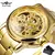 Vencedor moda elegante relógio mecânico para mulheres esqueleto de ouro luxo gelado para fora relógios automáticos senhoras pulseira aço inoxidável - loja online