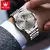 OLEVS-Relógio Quartz Impermeável Masculino, Relógios de Moda Empresarial, Cronógrafo Original, Dial Cinza, Fase da Lua, Data, Top Brand