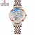 Chenxi 8830 relógio mecânico automático feminino marca superior de luxo aço inoxidável à prova dwaterproof água relógio pulso senhoras esqueleto turbilhão