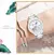 Relógio automático à prova d'água Nesun para mulheres, movimento mecânico, mostrador Shell, diamante strass, fase da lua, relógio de pulso feminino - Turinshop virtual