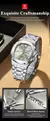 Poedagar moda quadrado relógio masculino à prova dwaterproof água luminosa data semana homem relógio de pulso alta qualidade aço inoxidável quartzo relógios masculinos - Turinshop virtual