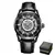 Skrox original esqueleto de ouro movimento automático relógio masculino mecânico à prova dwaterproof água relógios pulso pulseira couro relógio luxo na internet