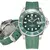 40.5mm mergulho automático mecânico verde relógios masculinos nh35 movimento luminoso à prova dwaterproof água relógio de pulso safira na internet