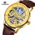 Zon Moonphase Relógio automático masculino, alta qualidade, tempo múltiplo, esqueleto de luxo, relógios mecânicos, relógio de pulso, cinto de couro, moda