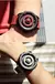 Imagem do DANIEL GORMAN Red Planet Design Relógio de quartzo para homens Relógio de pulso esportivo luminoso à prova d'água com ponteiros de contas magnéticas DG0525Red