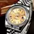 Sapphire Case Relógio Automático Masculino, Pulseira de aço inoxidável, Custom Fashion, NH35, 39 mm