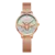 Dom-relógio de quartzo feminino, quadrado, moda, marca, casual, ouro rosa, couro, cinto de malha, impermeável, presente de lembrança, 1265 - Turinshop virtual