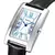 BERNY Tank Relógios para Homens Calendário Data Relógio Masculino de Quartzo Pulseira de Couro Retângulo Dial Vestido Clássico Relógio de Pulso Masculino