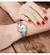 Imagem do DOM-Mini relógio simples em aço feminino, impermeável, luminoso, data semana, quartzo, bracelete elegante, presente, marca 1677