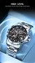 Glenaw steampunk esqueleto relógio masculino anel de luxo relógios mecânicos automáticos luminoso à prova dwaterproof água relógio pulseira aço inoxidável na internet