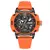 Imagem do Megir-Relógio cronógrafo quartzo analógico masculino, relógio de pulso masculino com data, ponteiros luminosos, pulseira de silicone laranja, impermeável, masculino