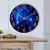 1pc 12 polegada relógio de parede elementos geométricos azul escuro engrossado vidro temperado movimento silencioso quartzo sala estar decoração casa presente - comprar online
