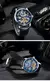 Zon Moonphase Relógio automático masculino, alta qualidade, tempo múltiplo, esqueleto de luxo, relógios mecânicos, relógio de pulso, cinto de couro, moda - loja online