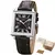 BERNY 6P25 Relógio de quartzo para homens Golden Tank Square Relógio de pulso Vintage Day Date Couro 3ATM Relógio de luxo à prova d'água masculino - comprar online