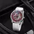 Imagem do Marca de luxo esqueleto relógio mecânico masculino vermelho silicone banda relógio à prova dwaterproof água moda relógio automático reloj hombre
