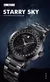 Skmei-relógio de pulso masculino de quartzo, movimento a quartzo, céu estrelado, fase da lua, pulseira de couro genuíno, data, 2116 - Turinshop virtual