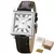 BERNY 6P25 Relógio de quartzo para homens Golden Tank Square Relógio de pulso Vintage Day Date Couro 3ATM Relógio de luxo à prova d'água masculino na internet