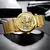Imagem do Vencedor da moda marca superior ouro malha relógio de aço para mulheres elegantes senhoras relógios luxo feminino relógio de pulso mecânico masculino