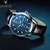 Skrox original esportes homem relógio de couro safira azul dial luminoso movimento automático relógio mecânico à prova dwaterproof água relógios pulso