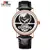 Tevise-relógio de couro impermeável masculino, luminoso, mecânico, turbilhão, azul, luminoso, luxo, marca superior, estrela da terra, T867k - loja online