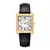 BERNY 6P25 Relógio de quartzo para homens Golden Tank Square Relógio de pulso Vintage Day Date Couro 3ATM Relógio de luxo à prova d'água masculino - comprar online