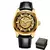 Skrox original esqueleto de ouro movimento automático relógio masculino mecânico à prova dwaterproof água relógios pulso pulseira couro relógio luxo - Turinshop virtual