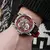Relógio de pulso masculino esqueleto turbilhão, relógio mecânico automático, pulseira de borracha impermeável, luminoso, masculino, luxo na internet