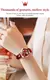 Olevs 6601 relógio mecânico automático feminino dial pulseira de couro à prova dwaterproof água luminosa relógios de pulso femininos conjunto rel - comprar online