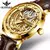 Oupinke 3173 pulseira de couro original automático oco relógio de pulso mecânico para homens cronógrafo luxo marca superior relógios masculinos - loja online