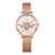 Dom-relógio de quartzo feminino, quadrado, moda, marca, casual, ouro rosa, couro, cinto de malha, impermeável, presente de lembrança, 1265 - loja online