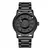 Masculino magnético metal grânulo ponteiro quartzo relógio de pulso, relógio preto, caixa de aço inoxidável, relógio casual masculino, mostrador concospectivo, novo - Turinshop virtual