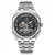Moda à prova dwaterproof água relógio masculino de aço inoxidável prata luxo relógio automático turbilhão transparente relógio mecânico masculino 2025 novo
