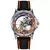 Relógio de pulso masculino esqueleto turbilhão, relógio mecânico automático, pulseira de borracha impermeável, luminoso, masculino, luxo