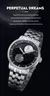 Wm relógio welly merck relógios mecânicos automáticos masculino fase da lua lunar safira à prova dwaterproof água homem luminoso duas luas relógio wm142