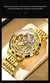 Oupinke 3173 pulseira de couro original automático oco relógio de pulso mecânico para homens cronógrafo luxo marca superior relógios masculinos