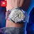 Olevs 6701 luxo data automática relógio mecânico para homens oco esqueleto diamante relógio de pulso à prova dwaterproof água luminosa homem de negócios relógios - loja online