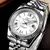 Sapphire Case Relógio Automático Masculino, Pulseira de aço inoxidável, Custom Fashion, NH35, 39 mm