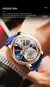 haemmer astronomia relógio masculino caso transparente design relógio de quartzo de couro masculino ajuste de tempo jacob relogio à prova dwaterproof água - loja online