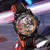 Relógio de pulso masculino esqueleto turbilhão, relógio mecânico automático, pulseira de borracha impermeável, luminoso, masculino, luxo - loja online