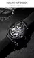Skrox quadrado elegante esqueleto movimento automático homem relógio de pulso mecânico marca original luxo relógio reloj hombre