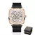 Imagem do Skrox quadrado elegante esqueleto movimento automático homem relógio de pulso mecânico marca original luxo relógio reloj hombre