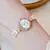 Relógio quartzo branco pérola para mulheres, relógio de pulso feminino, relógios elegantes, presente para senhoras, pulseira da moda - loja online